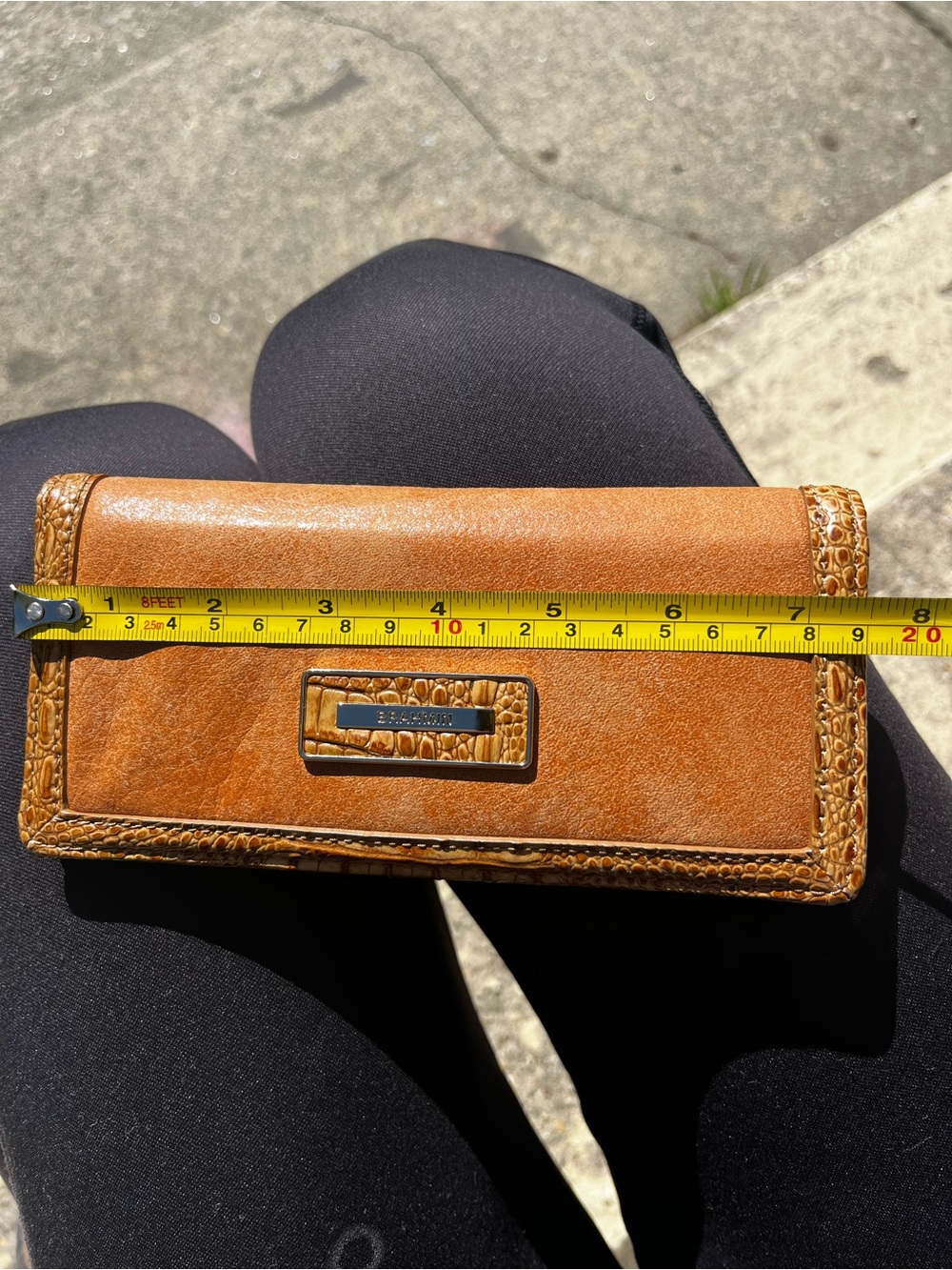 New Brahmin Tan Croc-Trim Leather Wallet - Picture 14 of 16